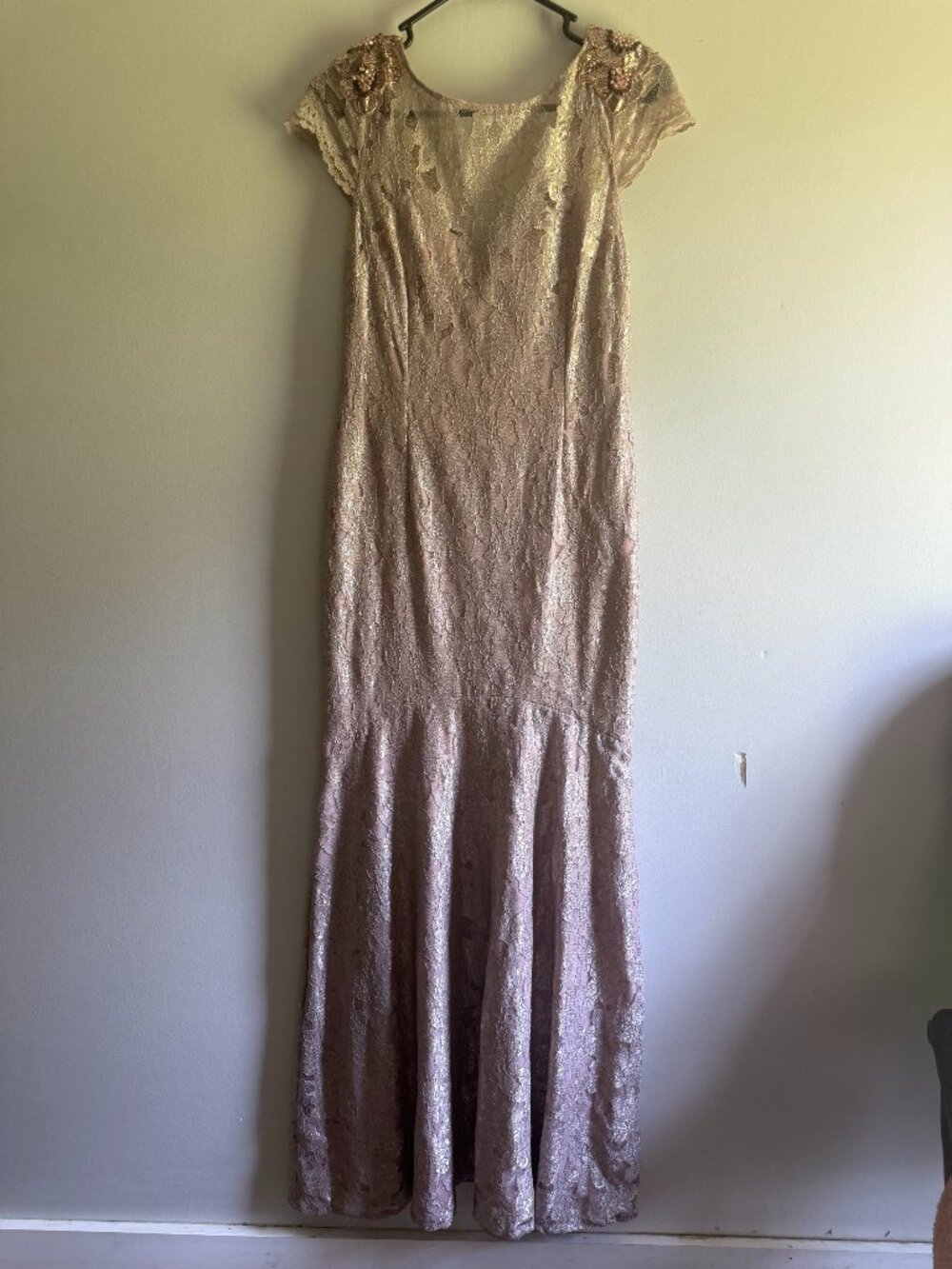 Adrianna Papell Metallic Lace Dress (6M) NWT